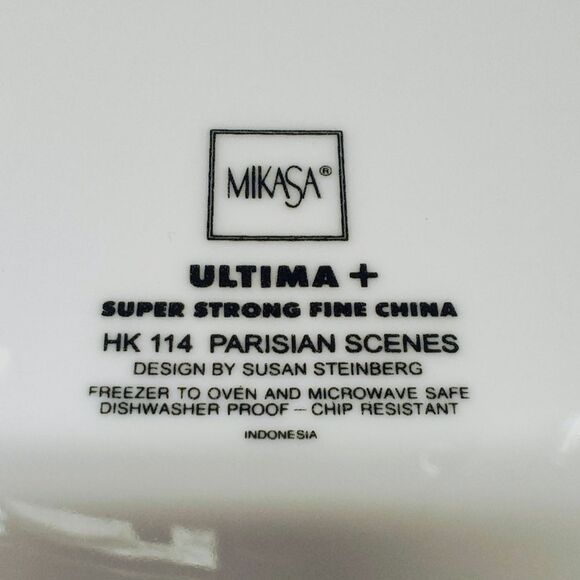2 Mikasa dinner plates HK 114 "Parisian Scenes" by Susan Steinberg - VTG - Picture 9 of 10